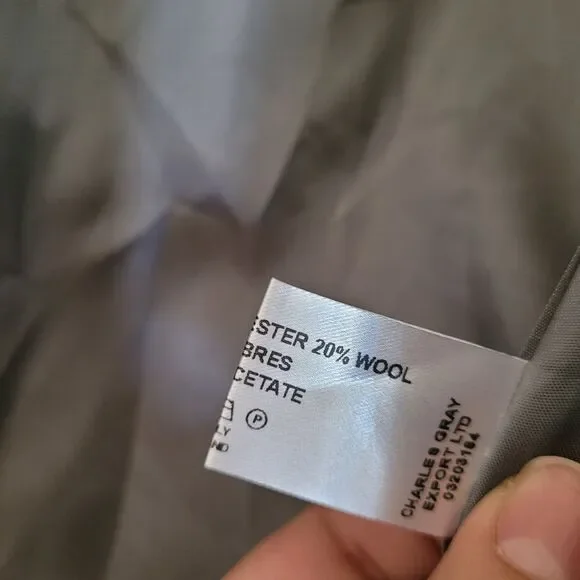 Helene Berman Womens Longline Over Coat Size 14 Gray Wool Blend Pockets Nwt - Picture 5 of 7